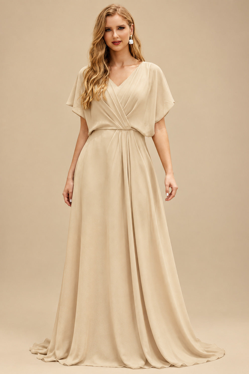 Rutipo Champagne Sheath/Column Strapless Short/Mini Lace Wedding Dresses With Beading/Sequins