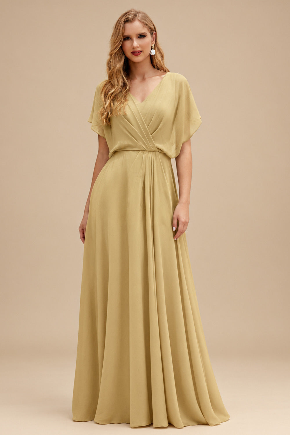 Rutipo Gold Sheath/Column Strapless Short/Mini Lace Wedding Dresses With Beading/Sequins