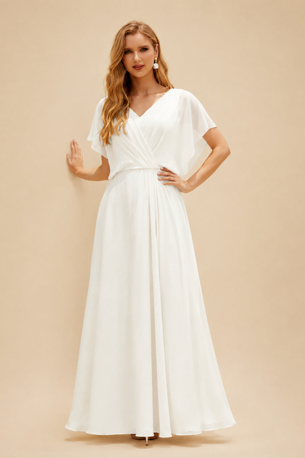 Rutipo Ivory A-Line Square Neckline Sleeveless Short/Mini Twill Satin/Liquid Tulle Bride Wedding Dress With Sweeping Side Drape