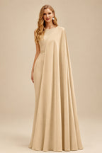 Rutipo Champagne Jumpsuit/Pantsuit Off-The-Shoulder Sleeveless Floor-Length Chiffon/Elastic Satin Wedding Dresses